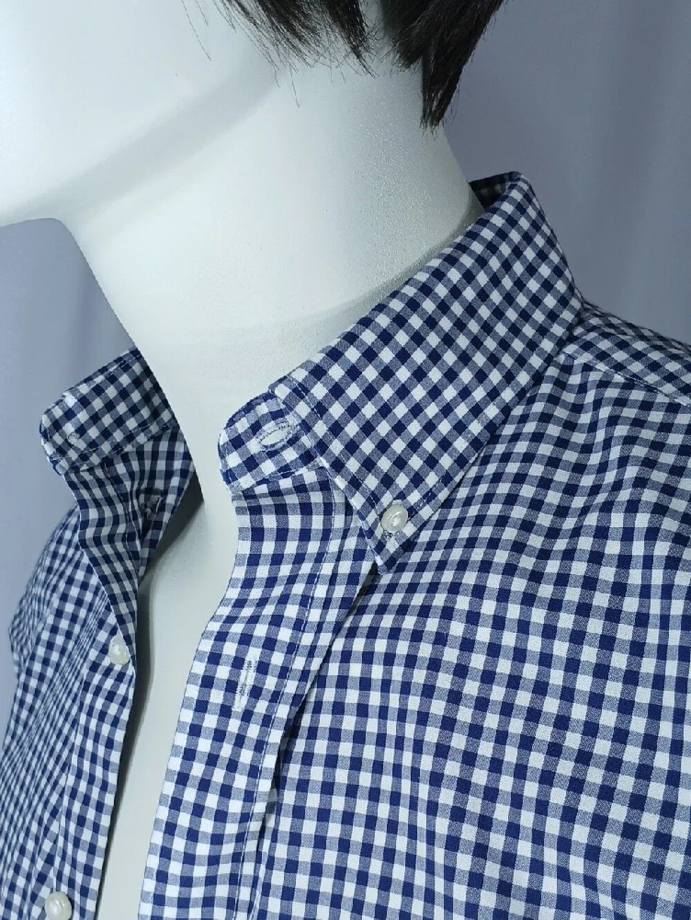 J. Crew blue and White Gingham Button-Up cotton Shirt